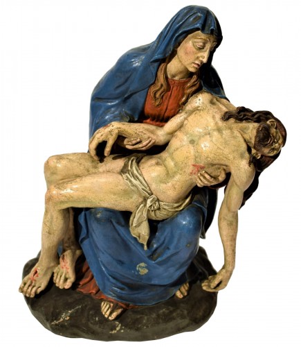 Pietà en terre cuite polychromée, Bologne vers 1750